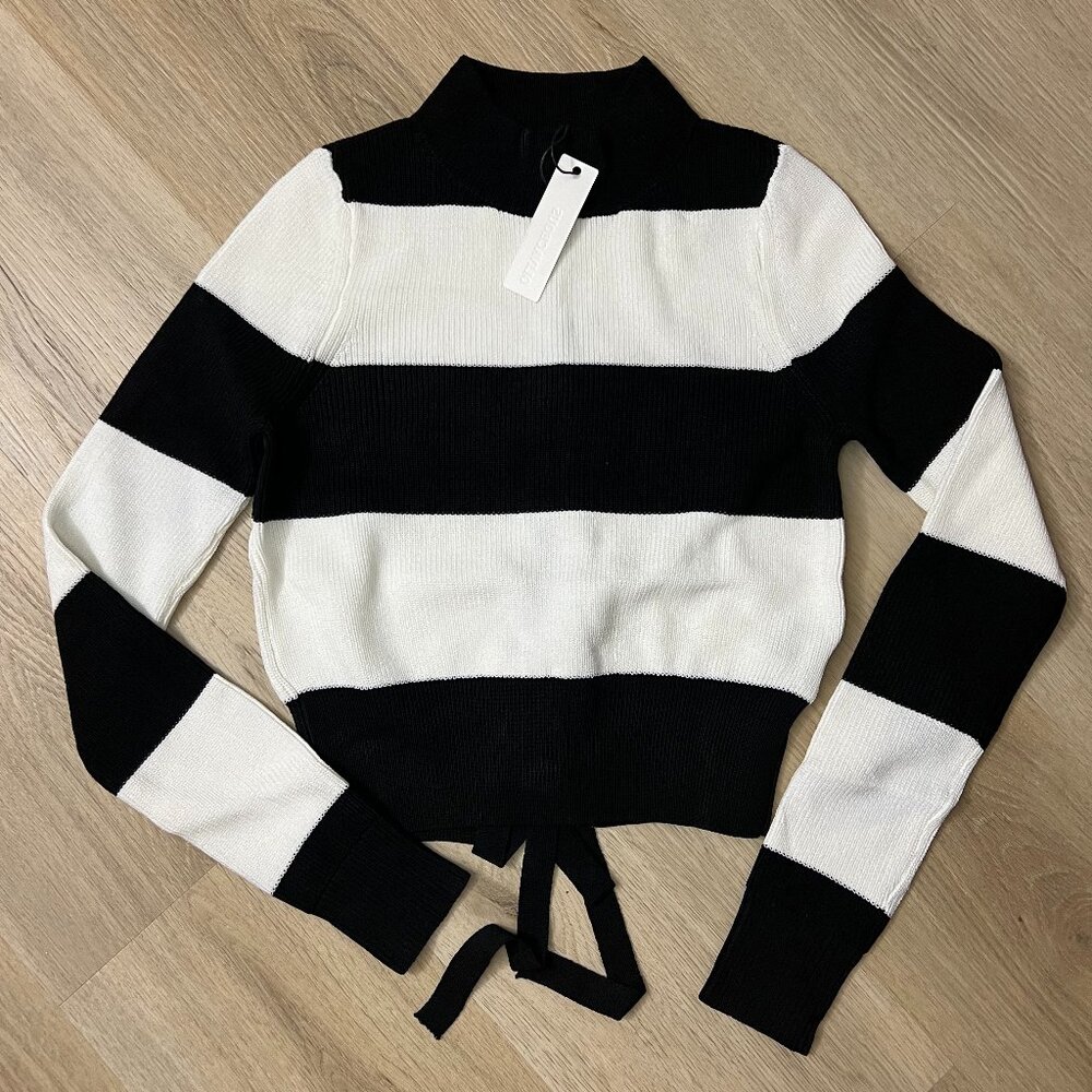 NWT Striped Sweater, Tie Back - Size Medium